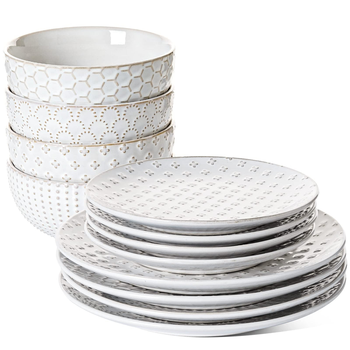 LE TAUCI Arctic White 10-inch dinner plate for everyday meals with a clean modern look.
