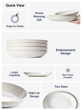 LE TAUCI Arctic white glaze bowls for modern farmhouse table styling.