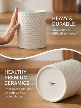 LE TAUCI Arctic White glaze enhances kitchen decor with timeless style