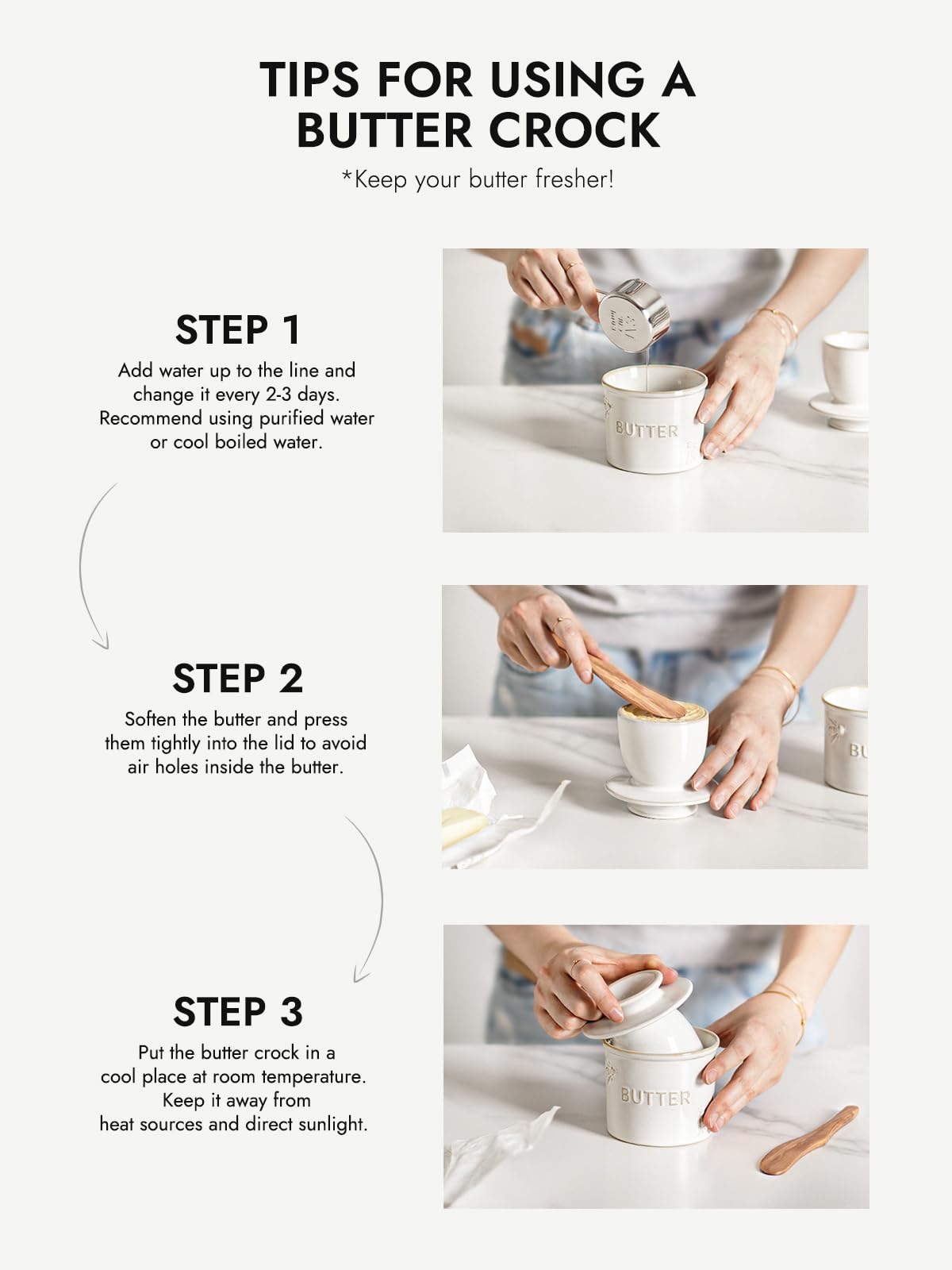 LE TAUCI 5oz butter crock is ideal for real butter