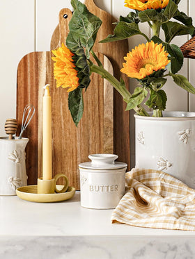 LE TAUCI butter crock smooth glaze cleans easily after use