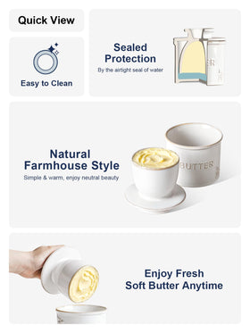 LE TAUCI butter crock helps spread soft butter on bread and pancakes