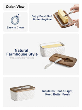 LE TAUCI butter dish deep design prevents sticking.