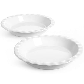 LE TAUCI 9-inch fluted ceramic pie pan for even heat and golden crusts.