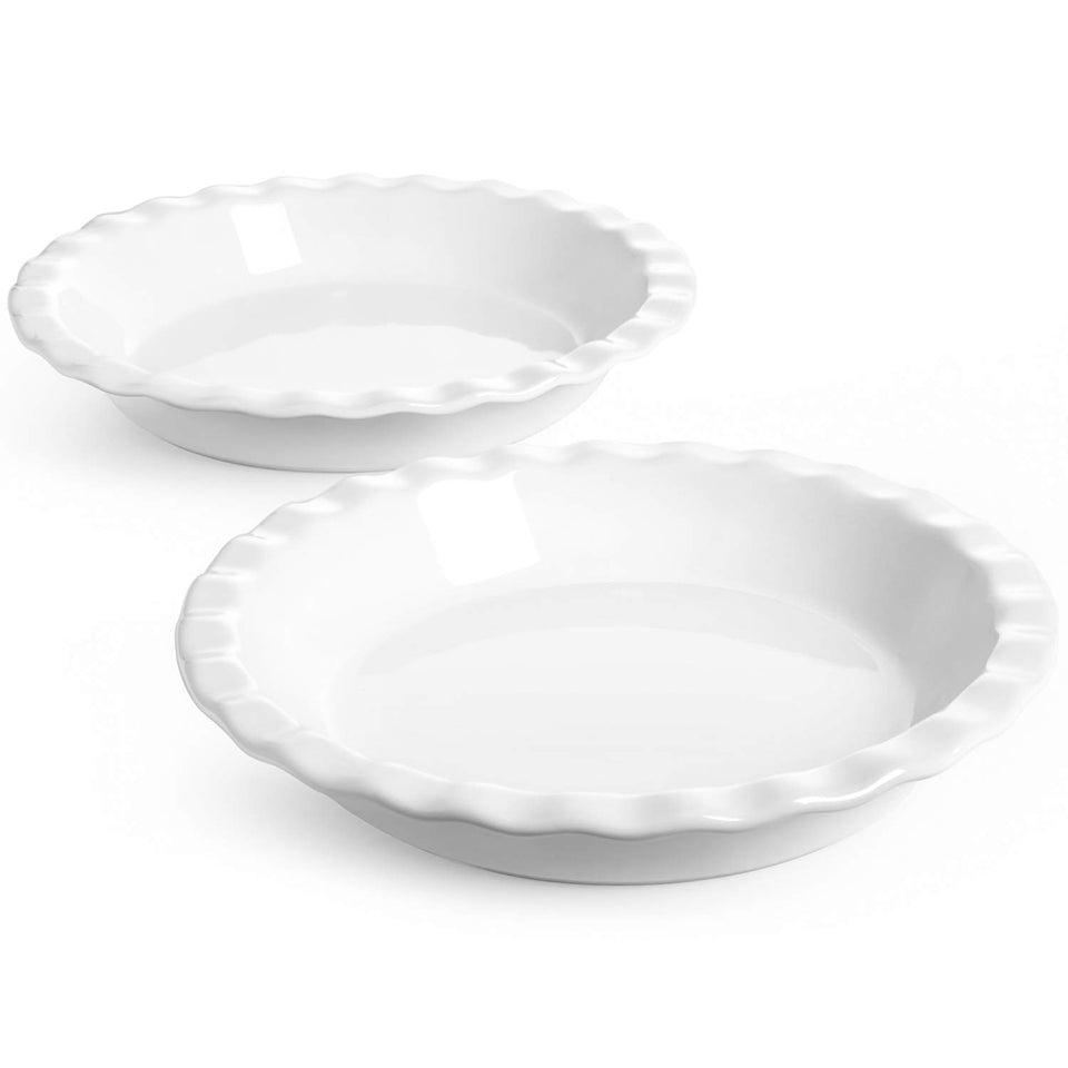 LE TAUCI 9-inch fluted ceramic pie pan for even heat and golden crusts.