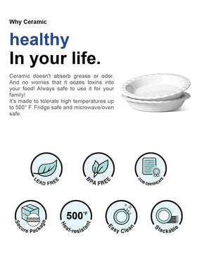 LE TAUCI ceramic pie pan with even heat distribution for consistent baking.