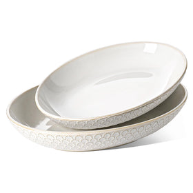LE TAUCI 11.8-inch ceramic serving bowl for large salads and family-sized servings.