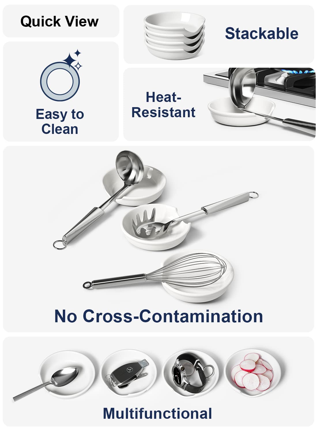 LE TAUCI heat-safe, durable spoon rest for daily kitchen use.
