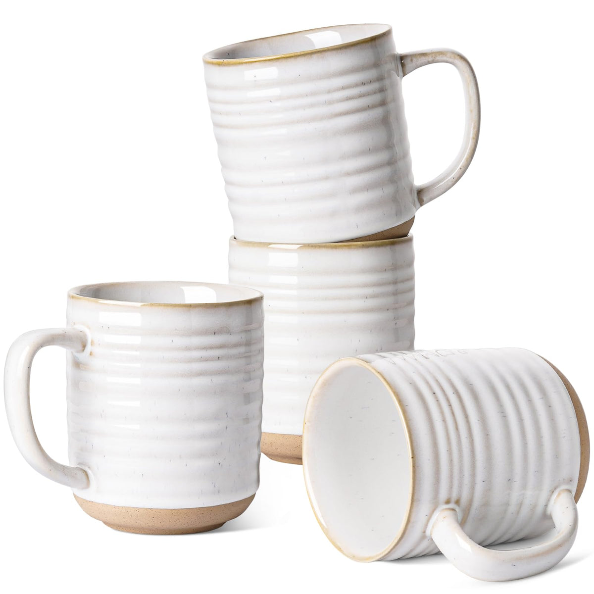 LE TAUCI 4-pack Arctic White mugs for everyday coffee or tea use