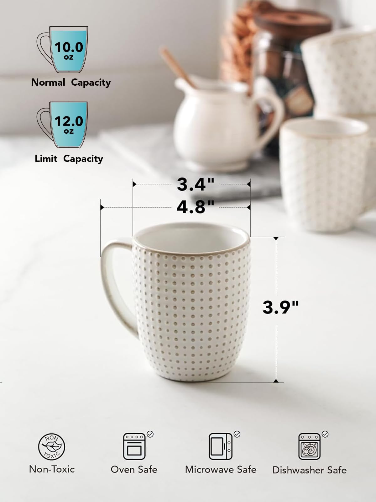 LE TAUCI coffee mug ergonomic handle for comfortable daily use.