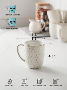 LE TAUCI mug in dishwasher-safe Arctic White for easy cleaning