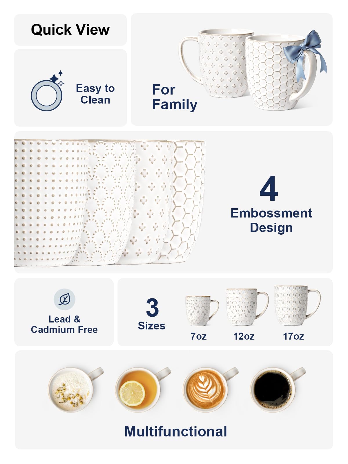 LE TAUCI 16 oz mug for espresso, latte, tea or cocoa