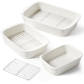 LE TAUCI deep casserole dish large for family-sized meals and lasagna