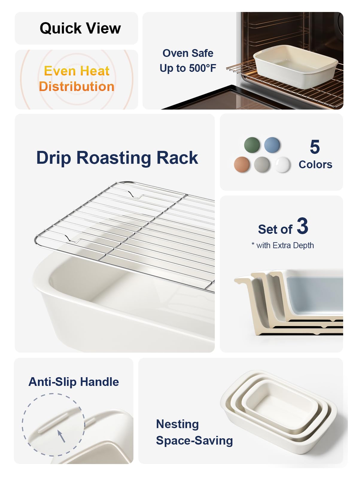 LE TAUCI deep casserole dish medium ideal for weeknight casseroles