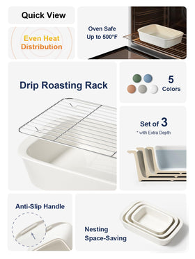 LE TAUCI deep casserole dish medium ideal for weeknight casseroles