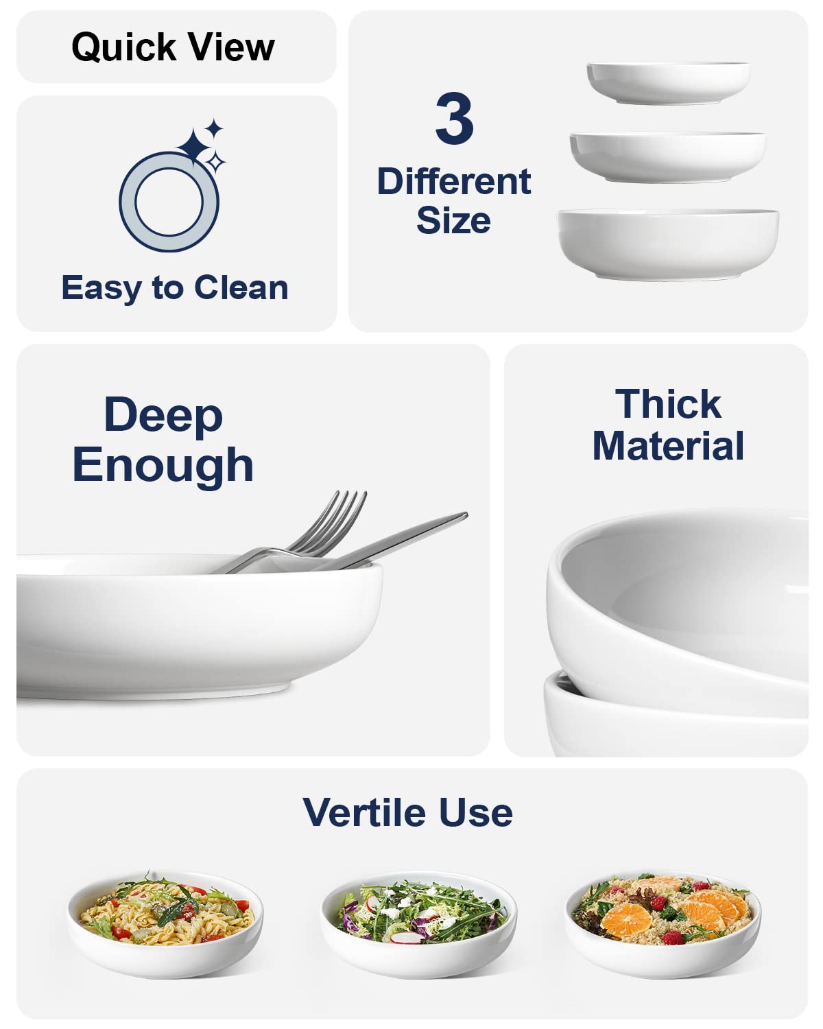 LE TAUCI dinner bowls, multi-functional as bowls or plates for versatile meals.