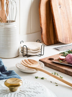 LE TAUCI embossed spoon rest set adds farmhouse charm to the kitchen