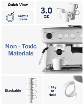 LE TAUCI espresso cups with comfortable grip facilitate secure handling