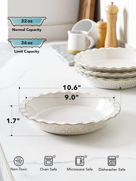 LE TAUCI Even-heat ceramic pie pan delivers consistent browning