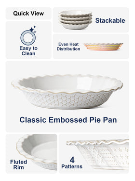 LE TAUCI fluted crust-crimp rim enhances dough shaping and crust appearance.