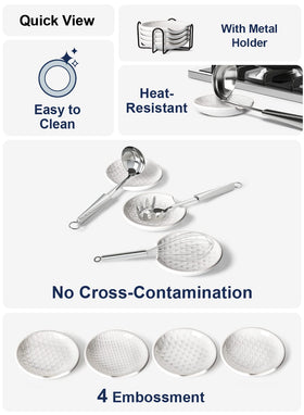 LE TAUCI heat-resistant ceramic spoon rest suitable for hot utensils near the burner