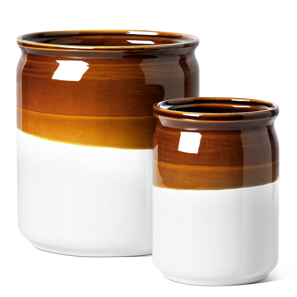LE TAUCI large ceramic utensil crock for counter storage and easy access to long tools