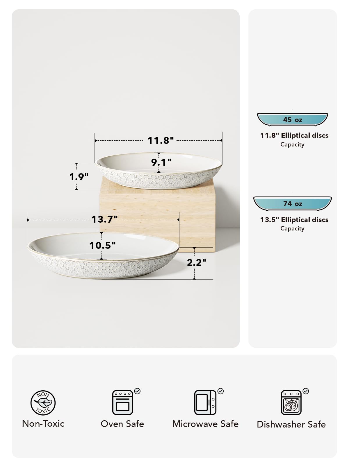 LE TAUCI lead-safe stoneware bowls for safe daily use.