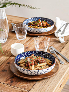 LE TAUCI handmade inspired texture enhances table aesthetics.