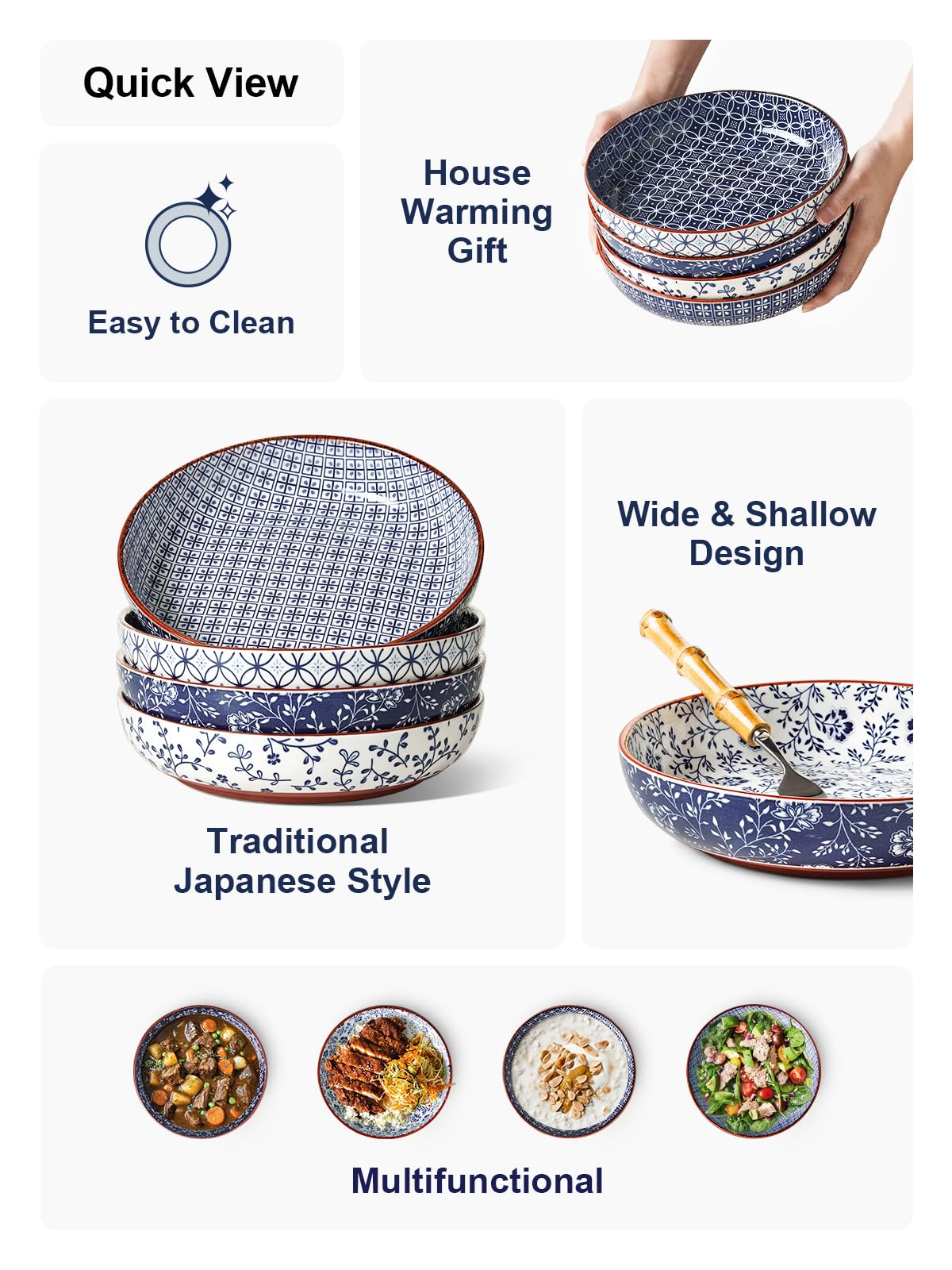 LE TAUCI vintage blue bowl in microwave safe porcelain for quick reheats.