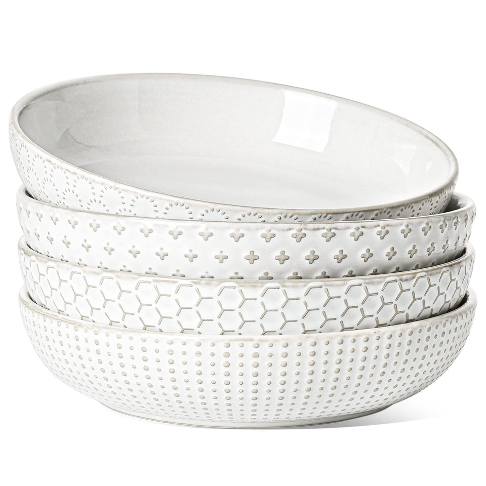 LE TAUCI pasta bowl with embossed exterior adds texture to elegant servings