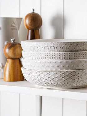 LE TAUCI pasta bowl interior is smooth ceramic, easy to clean after meals