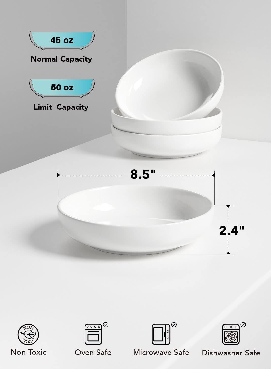 LE TAUCI bowls in a microwave-safe kitchen setup.