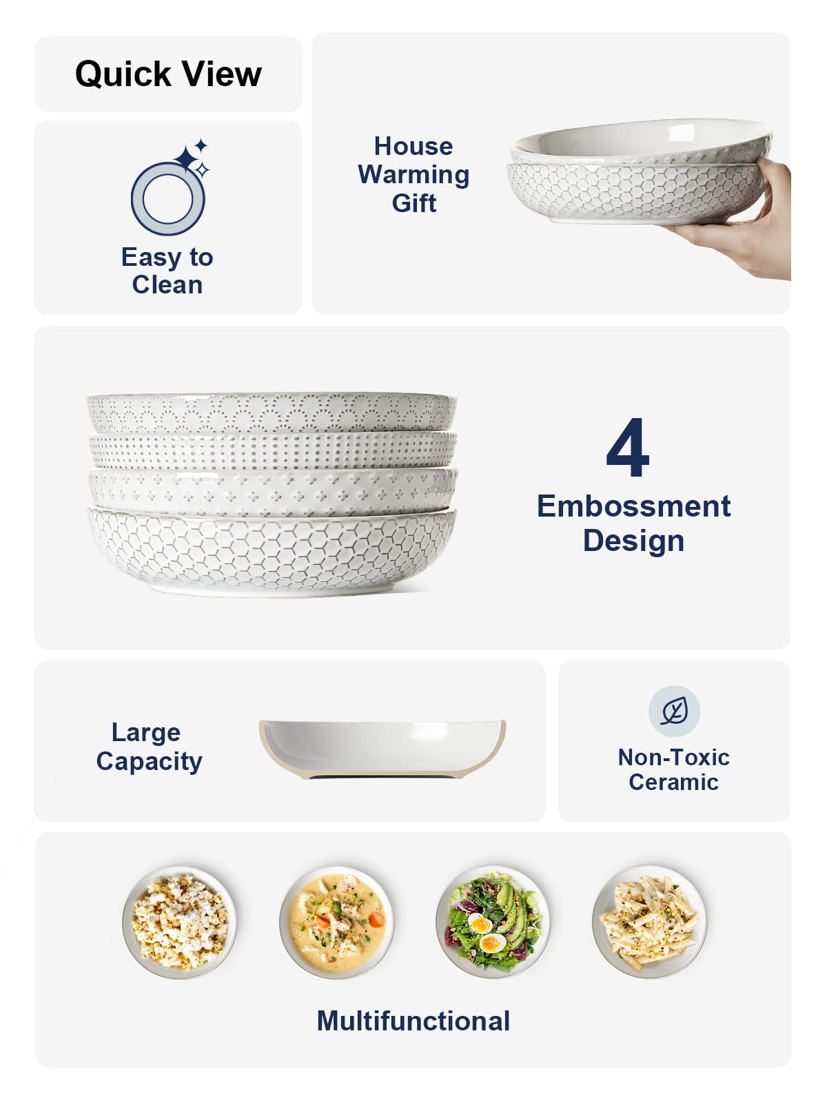 LE TAUCI stackable bowls save cupboard space.