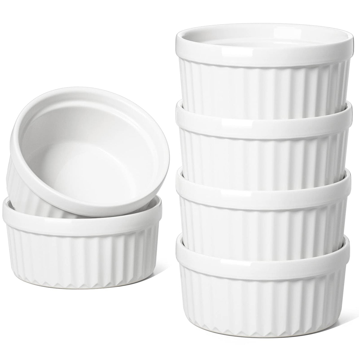 LE TAUCI 4 oz oven-safe ramekins for individual crème brûlée and desserts.