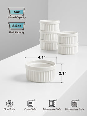 LE TAUCI 6oz creme-brulee top ready ramekin highlights caramelized crust option.