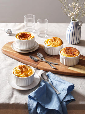 LE TAUCI oven-safe ramekins endure heat, microwave and dishwasher-friendly daily use.