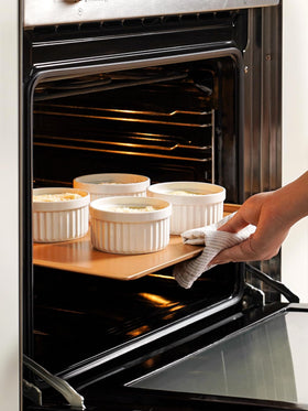 LE TAUCI stackable ramekins demonstrate space-saving design for tidy kitchen storage.