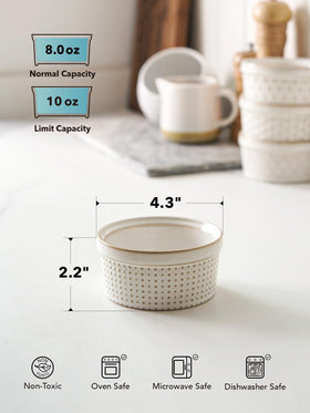 LE TAUCI ramekins glazed bottom to protect countertops