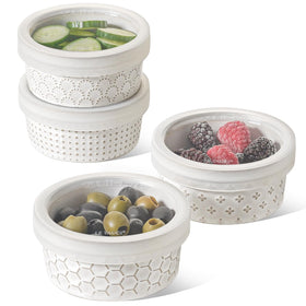 LE TAUCI ramekins with oven-safe lids in Arctic White for versatile baking