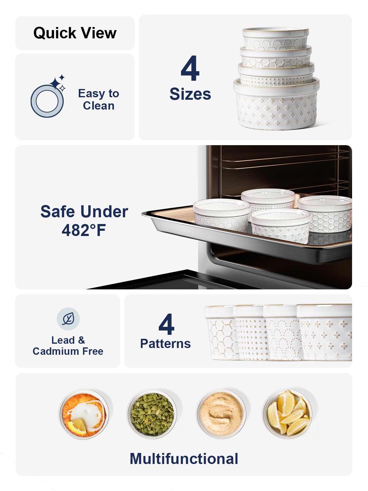 LE TAUCI stackable ramekins for easy kitchen storage