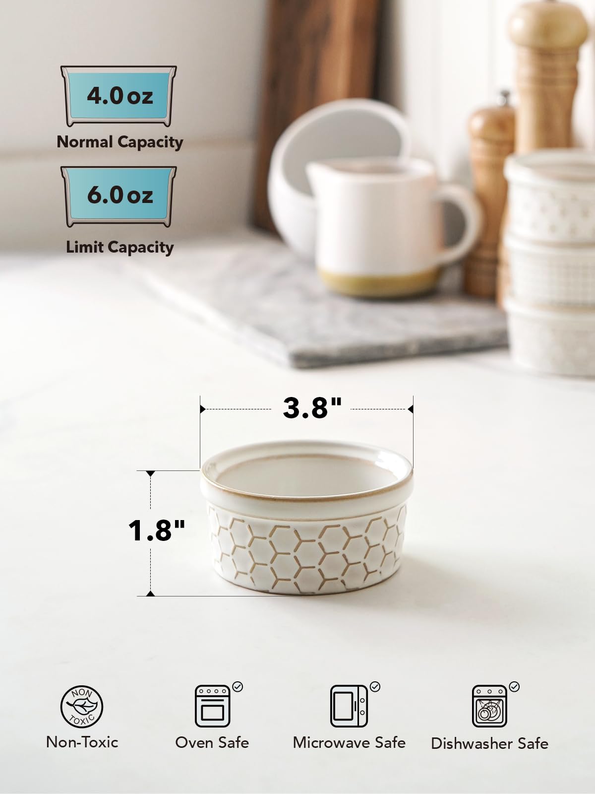 LE TAUCI non-porous surface resists odors, keeping flavors clean after use