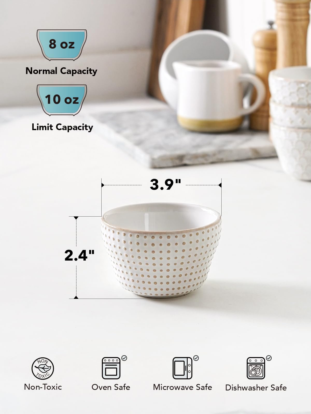 LE TAUCI small bowl is oven and microwave safe for quick warm-ups.