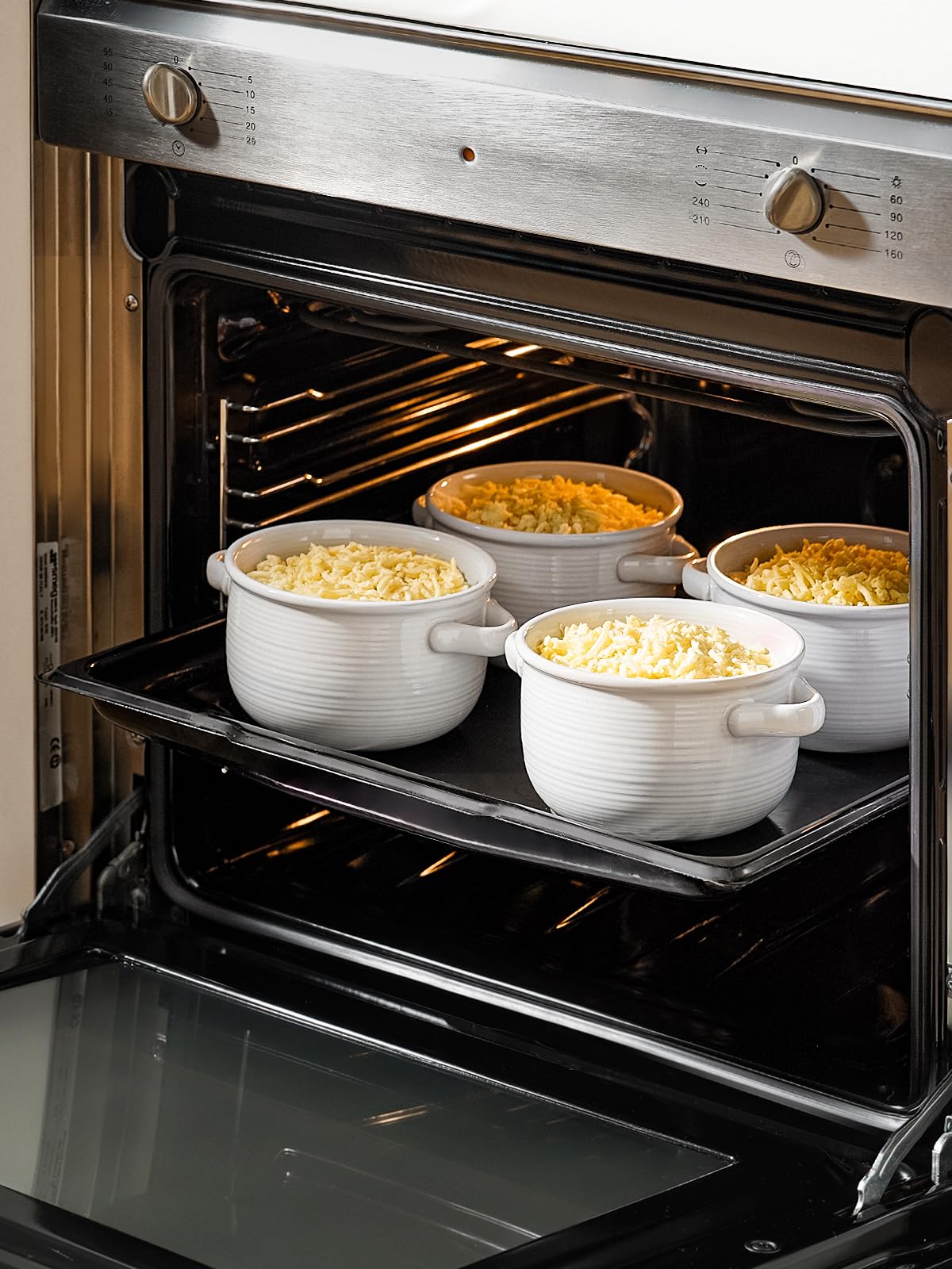 LE TAUCI bowls withstand broiling cheese crusts for table ready meals