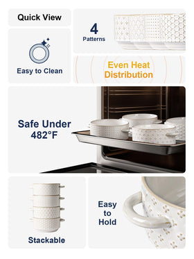LE TAUCI embossed-pattern bowls highlighting four designs for elegance
