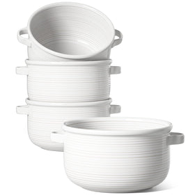 LE TAUCI soup bowls with handles provide easy grip for hot 28 oz servings