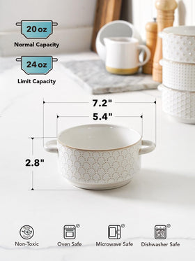 LE TAUCI bowls with two handles offer secure grip during transfer