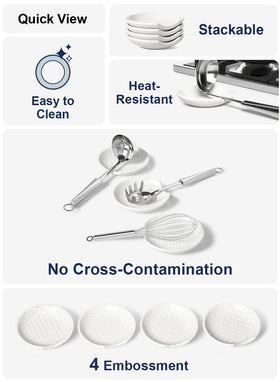 LE TAUCI spoon rest is dishwasher-safe and easy to wipe clean.