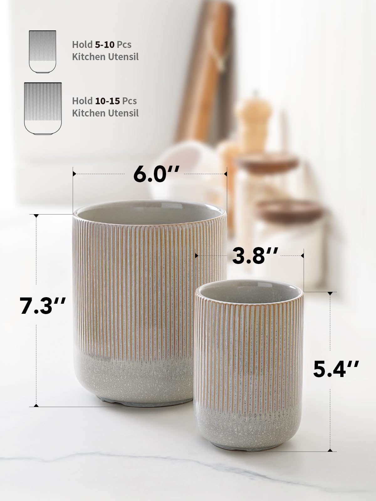 LE TAUCI sturdy ceramic construction provides stable, reliable kitchen storage.