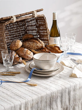 LE TAUCI beige table setting with plate and bowl for meals