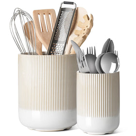 LE TAUCI large 7.3-inch utensil holder front view for organized spatulas and ladles.